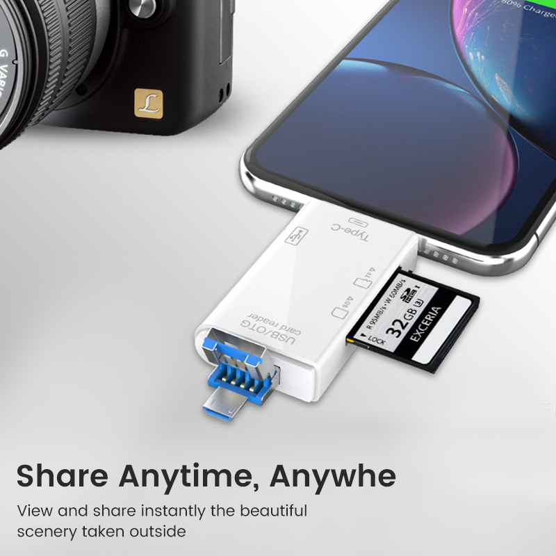 USB Type C Card Reader 6 in 1  - đánh giá và giá Tablet Accessories For Reading