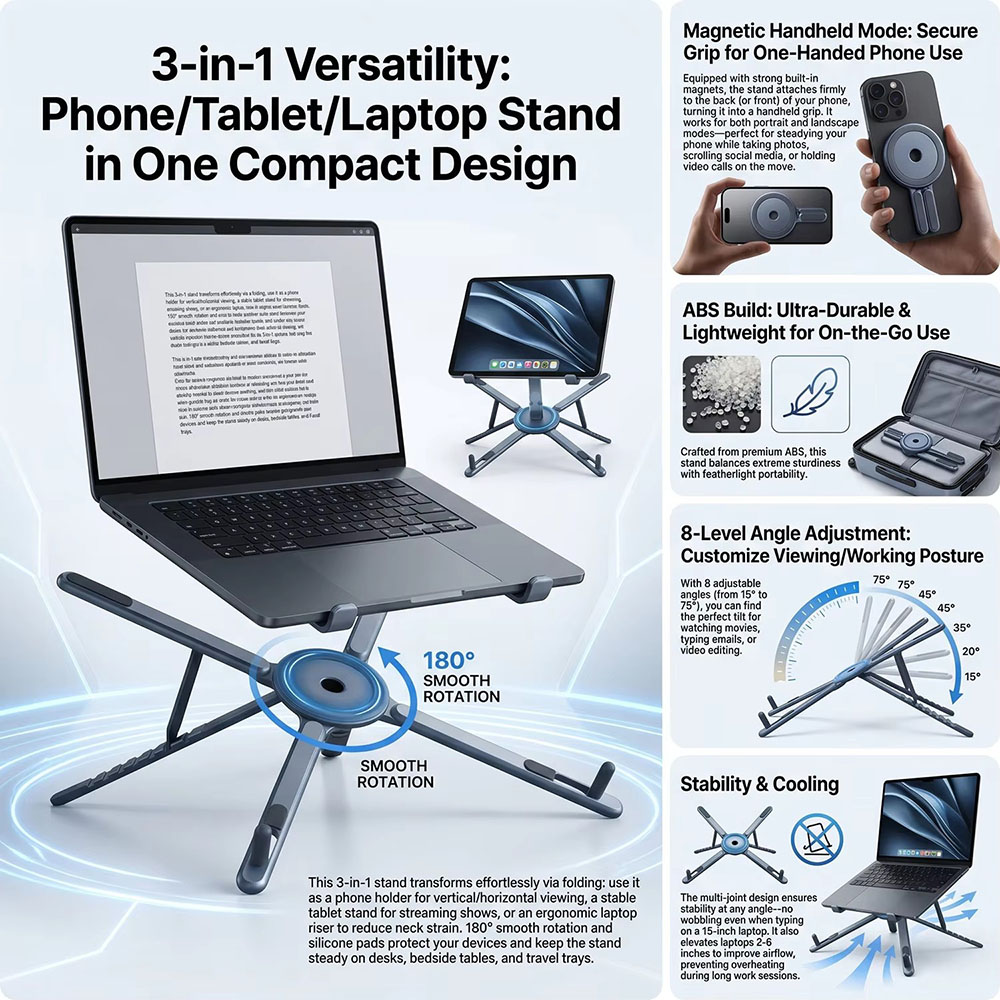 Portable Magnetic Phone Holder - đánh giá và giá Laptop Tablet Accessories