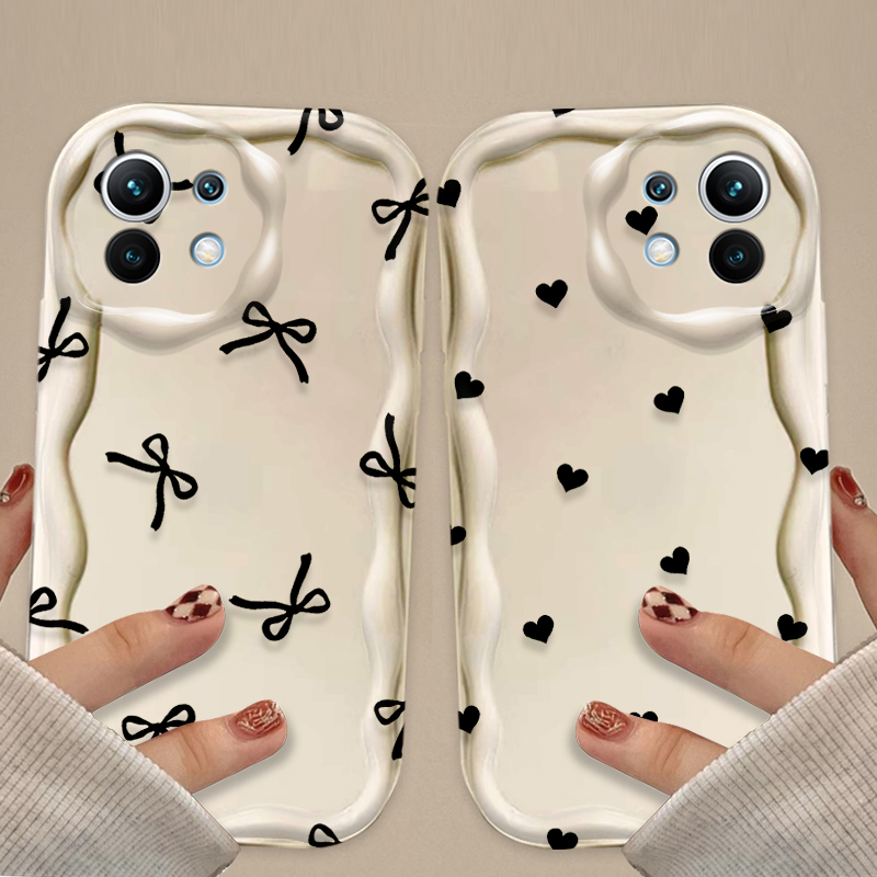 Black Bowknot love Heart Case  - đánh giá và giá Xiaomi Poco X6